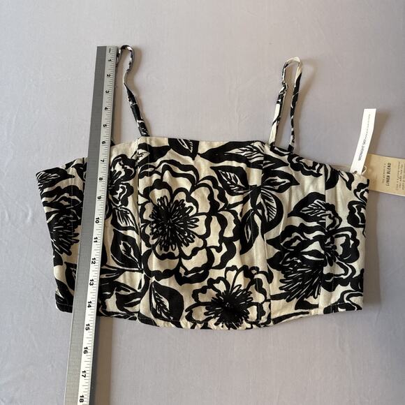 Midnight Sky NWT Womans L Boho Chic Cropped Corset Linen Blend Tank Top Festival - Picture 9 of 10